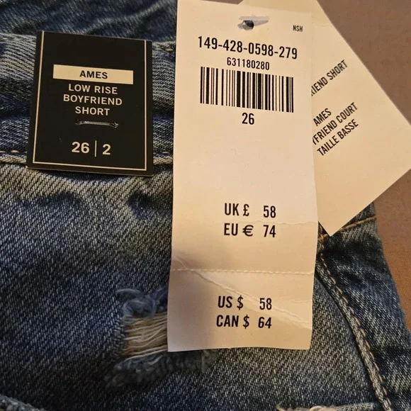 Abercrombie & Fitch Blue Ames Low Rise Boyfriend Jean Shorts (2b) - Picture 4 of 11
